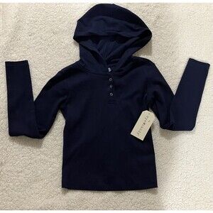 EYE CANDY Womens Navy Blue Hoodie 1/4 Button Up Size S Small